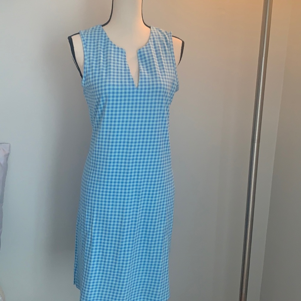 Lands End gingham dress NWOT